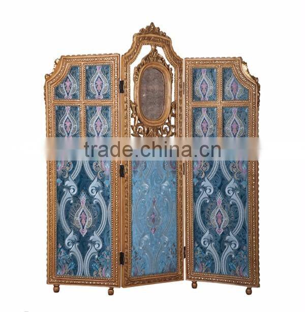 Antique Light Green Design Wooden Drawing Screen Hand Painted Curio Classic Furniture Decorative 4pls Folding Floor Screen