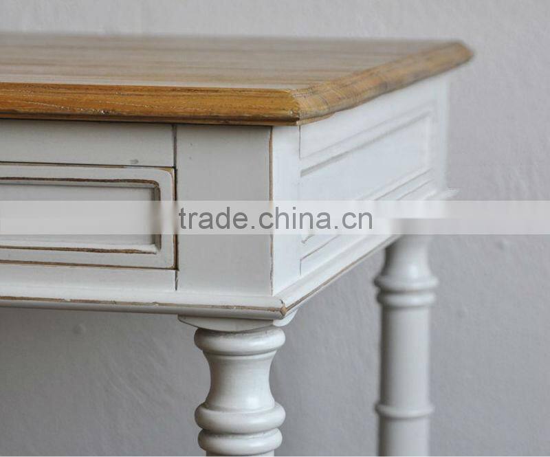 Spanish style wooden rectangular living room console table with antique finishing workmanship