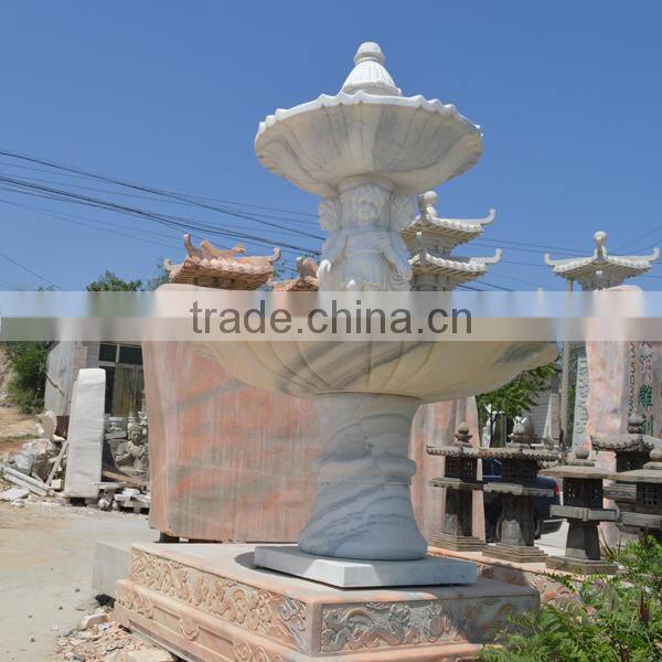 Oriental garden foutains with baby, marble fountain