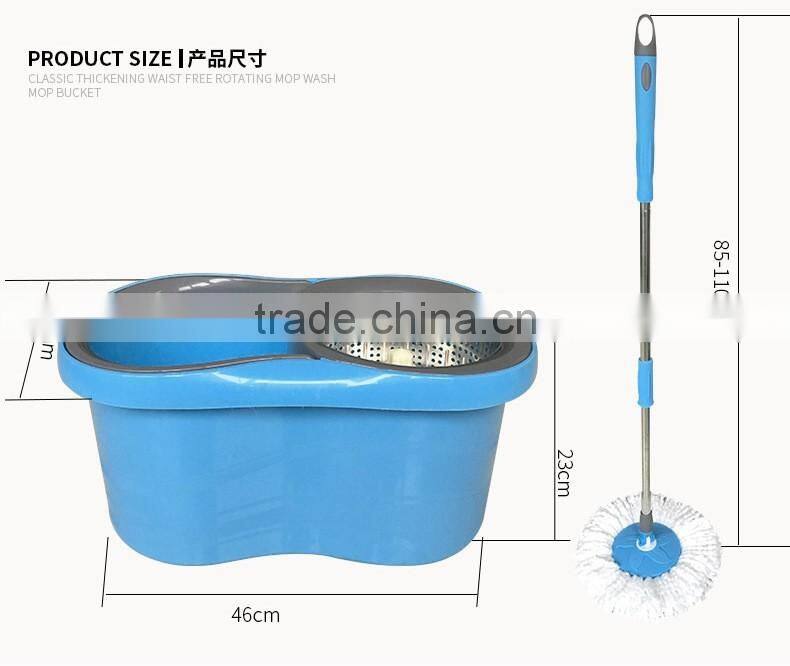 Telescopic Stainless Steel Rolling Magic Spin Mop plus Bucket 2 Replace Mop Heads