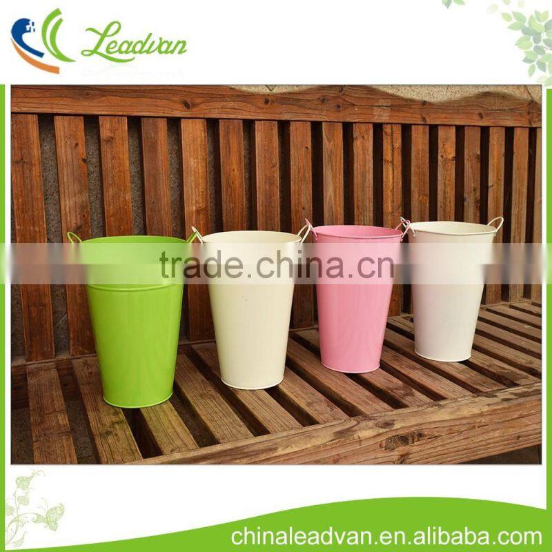 Colorful decoration flower tall galvanized metal bucket vase