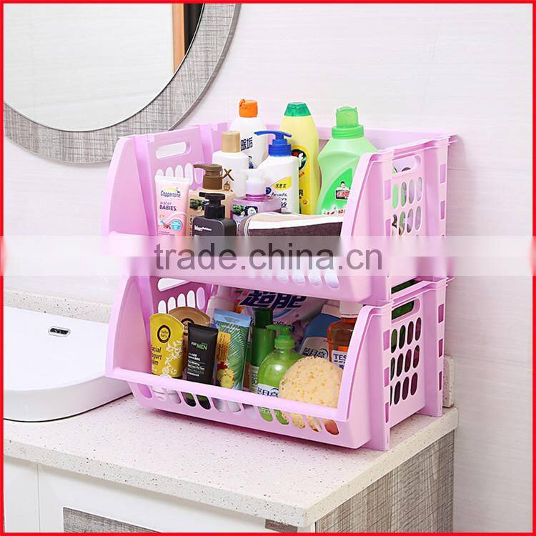 Plastic Stacking Stackers Storage Baskets Veg Rack 2 Tier Vegetable