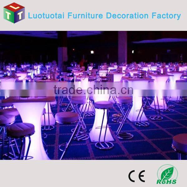RGBW color change remote control illuminated high top round led cocoktail table