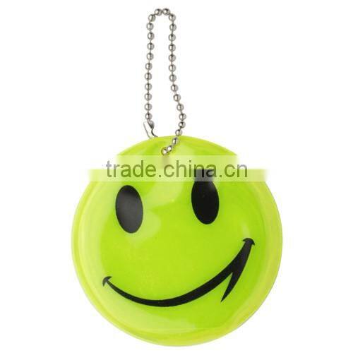 Best selling customized cheap smile PVC reflective keyring