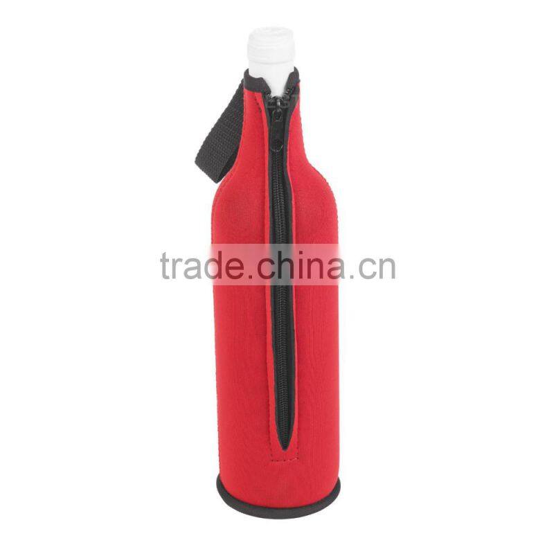 Neoprene single wine bottle holder/beer bottle cooler bag with handle