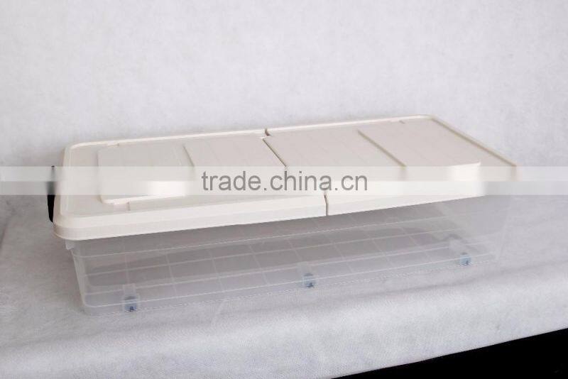 Transparent stackable plastic storage box