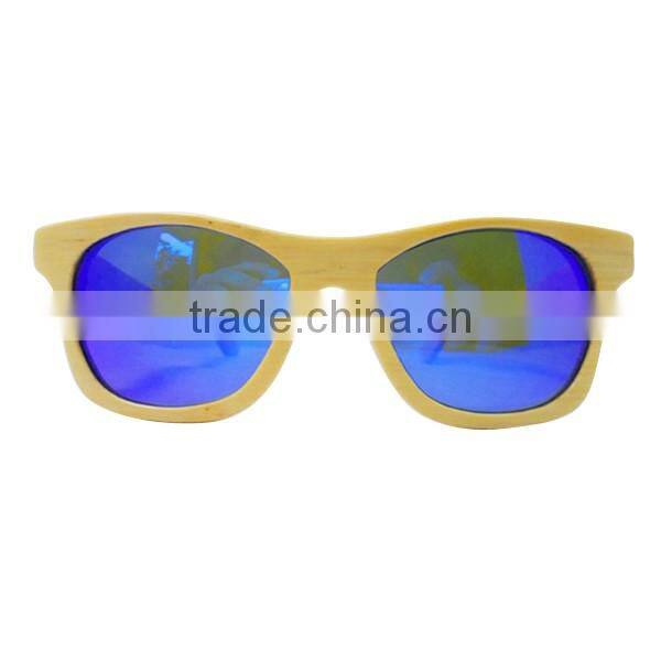 Color printing geometric pattern bamboo wood sunglasses