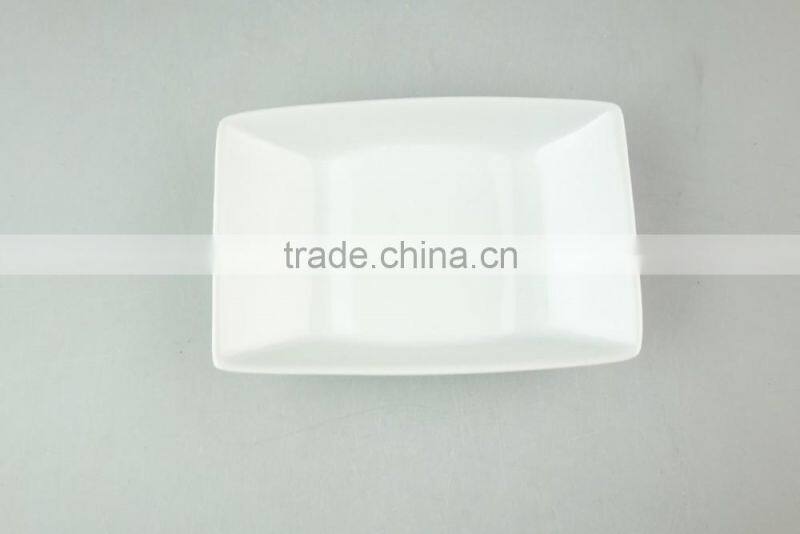 hotel used white porcelain dinnerware type rectangular butter dish without lid