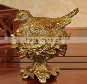 European and American style antique bird's nest resin bird shape jewelry box