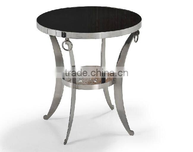 Marble top stainless steel base flower stand