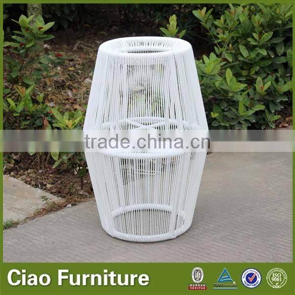 Rhombus shape weaving outdoor string floer pot stand