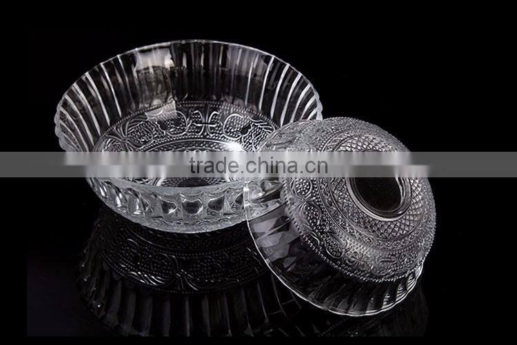 round cheap glass dinner set glass bowl and glass plate for feast wedding