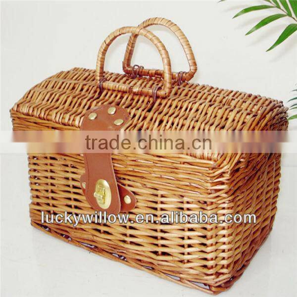 rectangle large wicker storage basket with lids