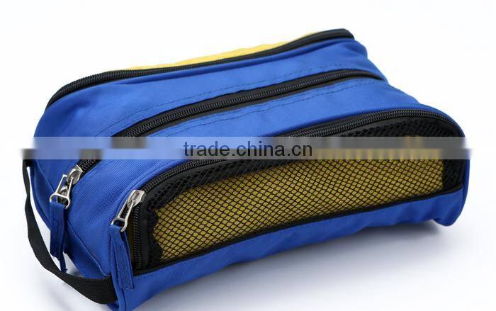 Black Net Wash Bags With Oblong Shape With Side Handle