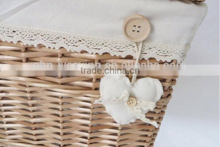 China new style home storage decorative split wicker fabric laundry basket cover