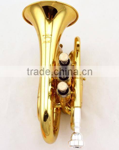 Chinese cheap gold pocket trumpet