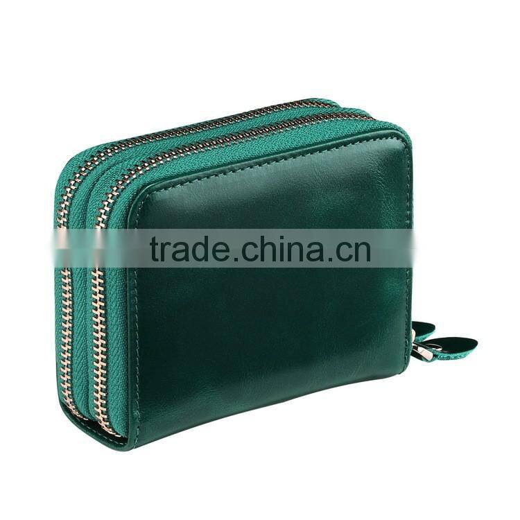 Custom RFID travel genuine leather wallet for men