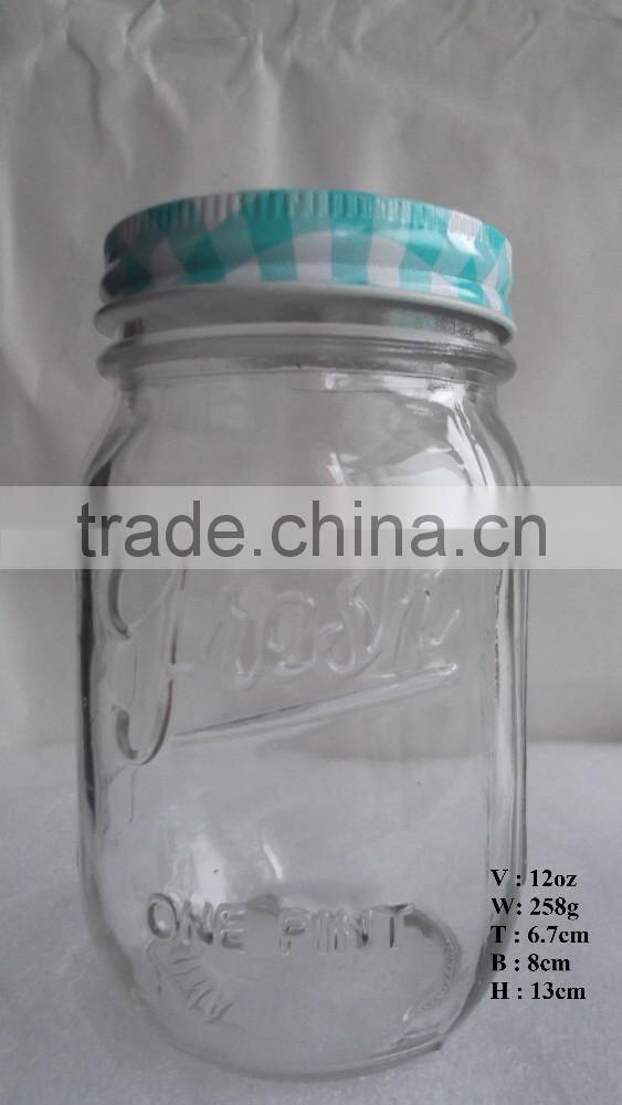 12 oz metal tap apple grape jam jar