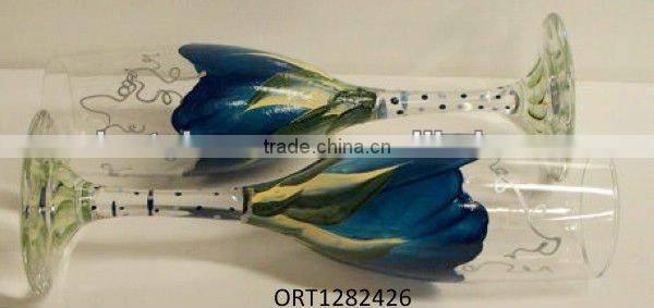 hand painted wine glass