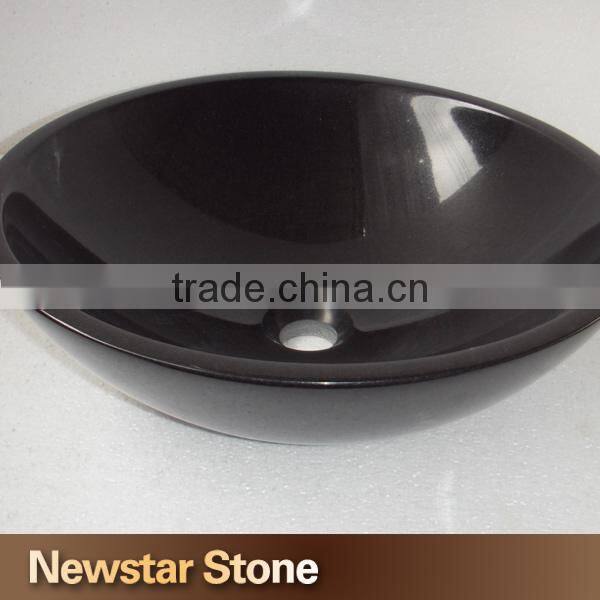 Chinese high polished black granite stone sink