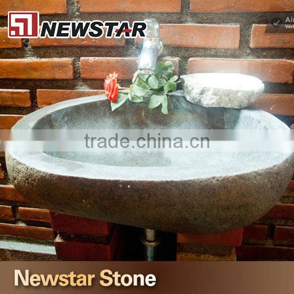 Natural stone wash basin,stone sink,river stone sink