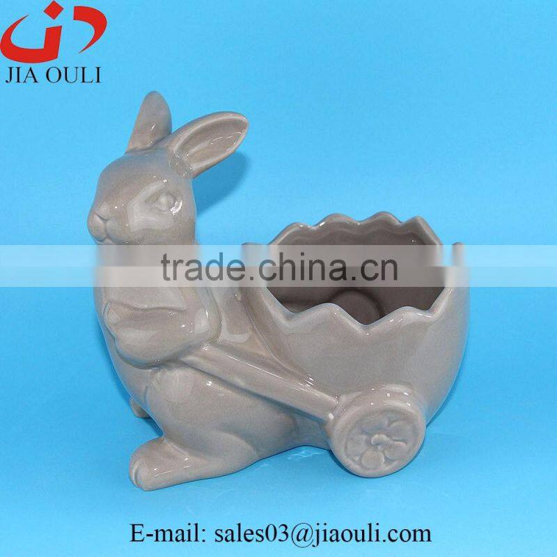 BSCI Audit Factory decorative ceramic chicken antique white ceramic rooster