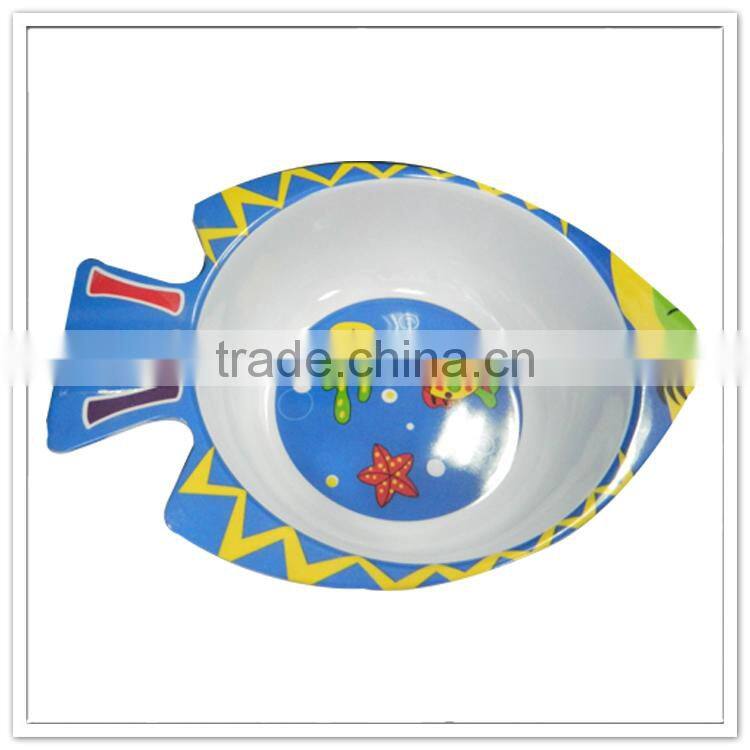 Supermarket hot funny desig baby fish shape melamine bowl for snack