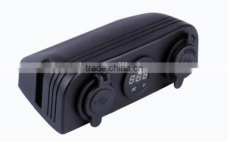 12V USB Charger Voltometer Socket