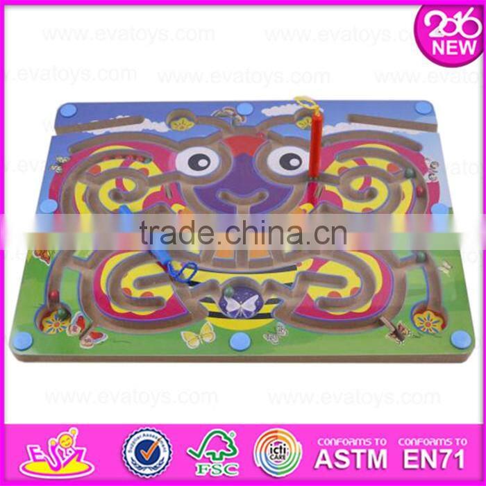 2017 New product kids educational toy wooden magnetic maze puzzles W11H017