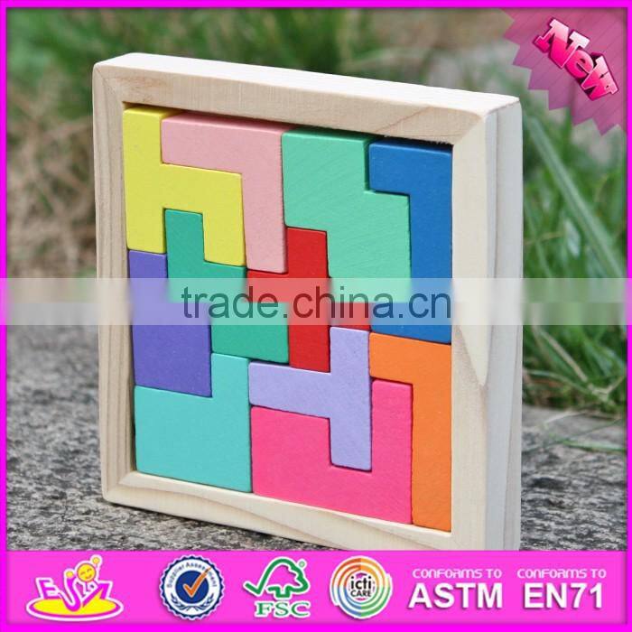 2016 new design children educational toy wooden tetris puzzle W14A179
