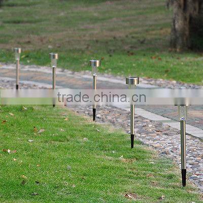 Outdoor Garden Stainless Steel LED Solar Path Landscape Light Lamp NEW