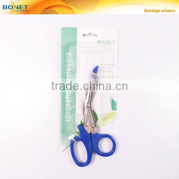 S95004B stainless steel medical plastic handle scissors bandage scissor