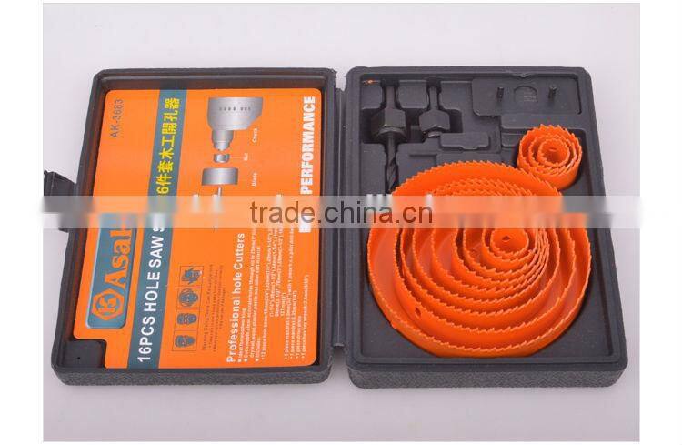 16 PCS Wood hole saw set