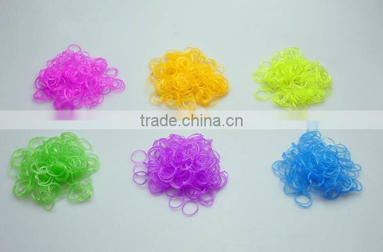 300pcs Rubber Bands/ Silicone Loom Rubber Band Loom Opp Bag Package 12-colors Candy Loom Refill Rubber Bands d2m