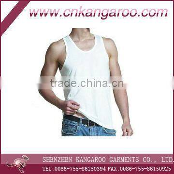 Men's 100% cotton white color slim tank top