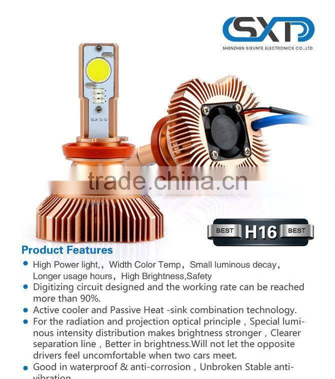 factory wholesale 25W High Performance H16 Auto h16 car led light Led Headlight