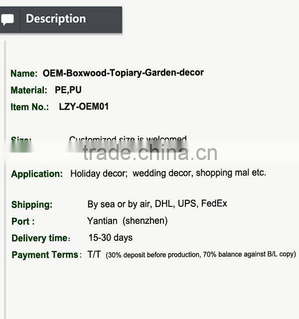 OEM artificial boxwood classical topiary combination landscape garden decoration