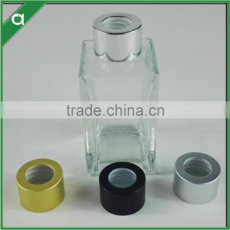 square glass bottle for 100ml reed diffuser with aluminium crown cap
