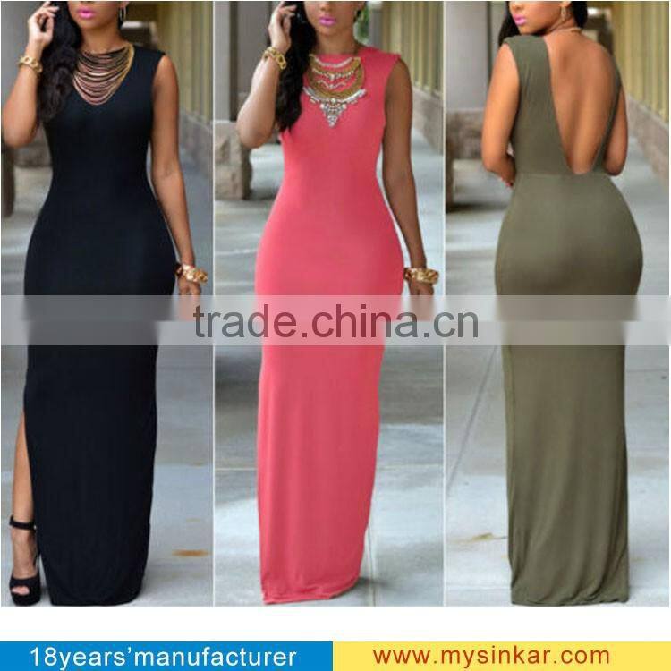 2015 New designs dress fashion backless elegant evening sexy western dress for woman