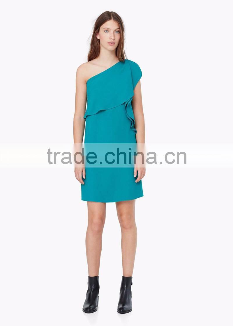 pleated sexy party one shoulder dress pattern