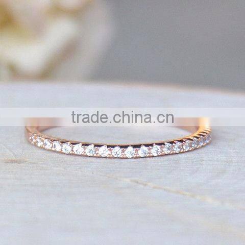 Simple design plain style all kinds of eternity O ring thin promise ring for wedding