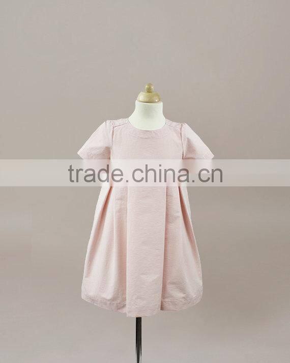 Latest Children Dress Designs Baby Girl Plain Pink Wedding Wear Girls Cotton Party Dresses Clothes