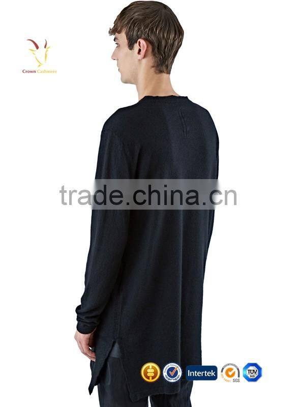Men Knitted Cashmere Jumper Sweaters Black Cashmere Wool Pullover