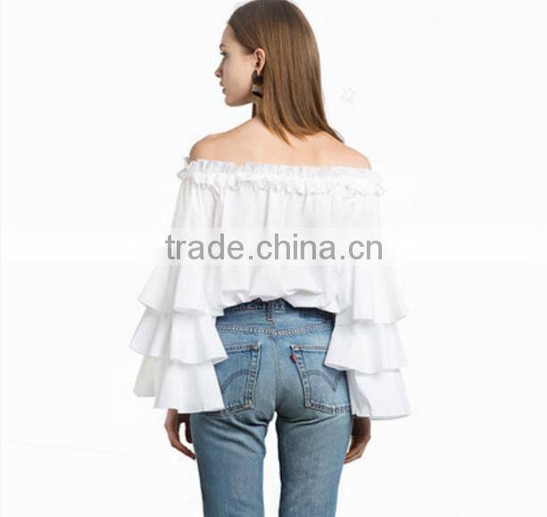 OFF SHOULDER long sleeve spring woman top 2017 latest fashion top design