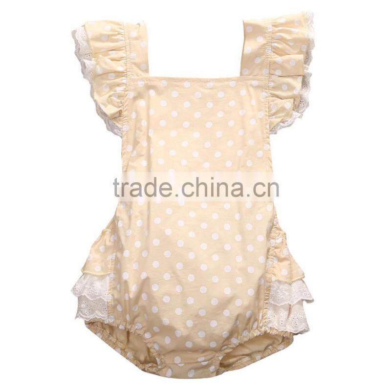 S33628W Cute Infant kids lace Floral Romper Baby Girls Tulle Romper Jumpsuit