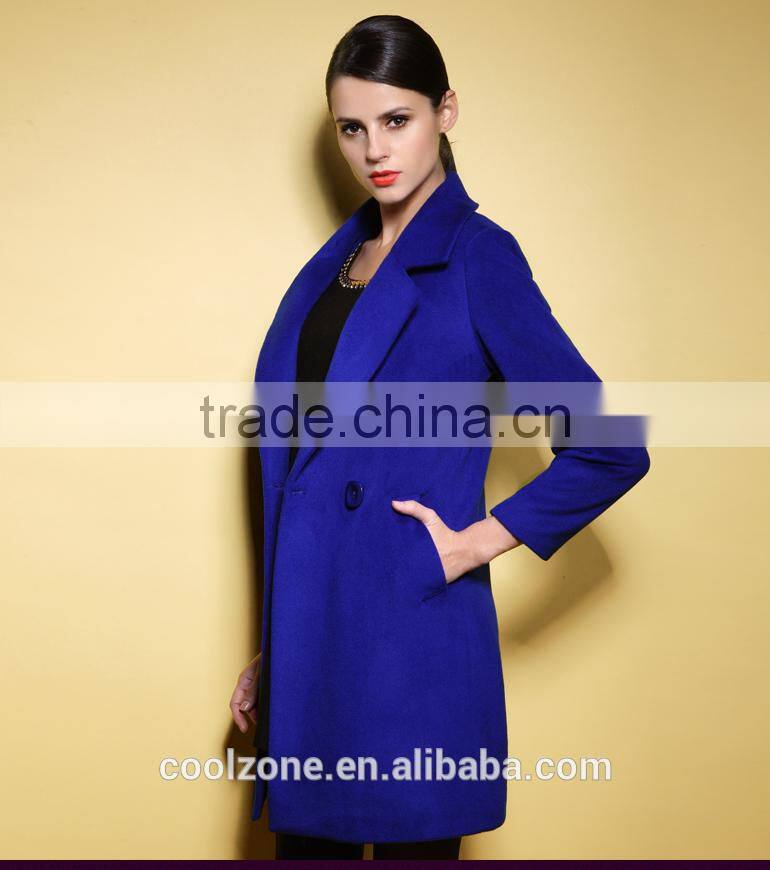 Women's elegant new style women coat 2015 fashion ladies long sleeve classic wool coat