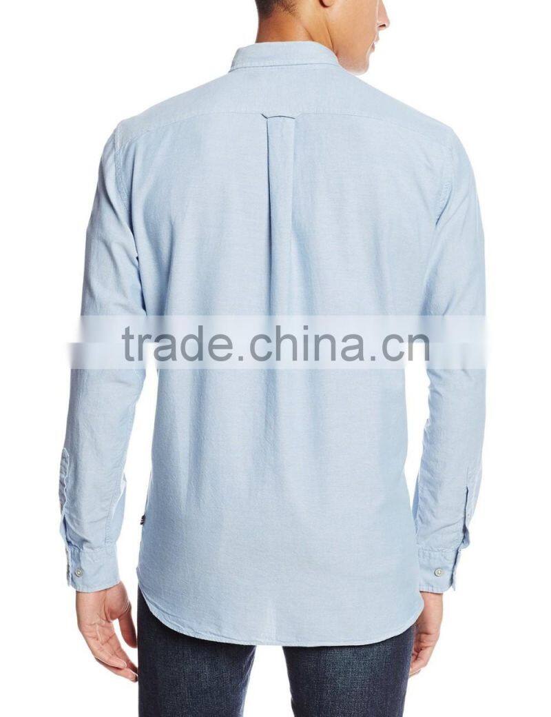 Mens long sleeve solid color poplin oxford shirt