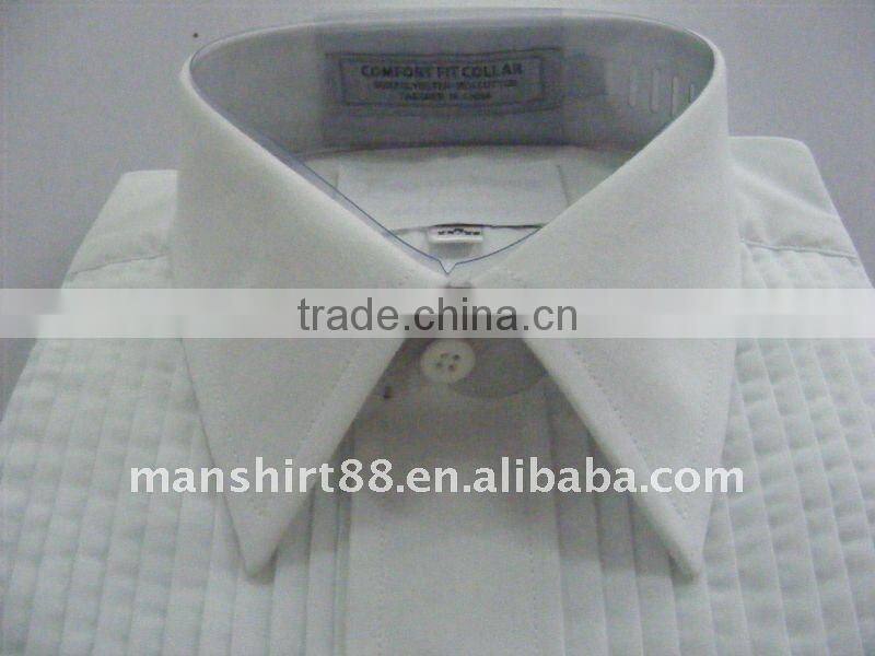 man's T/C white lay-down collar tuxedo shirt