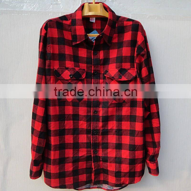 Classic good quality plaid pattern long sleeve two pocket fashion boy's shirt