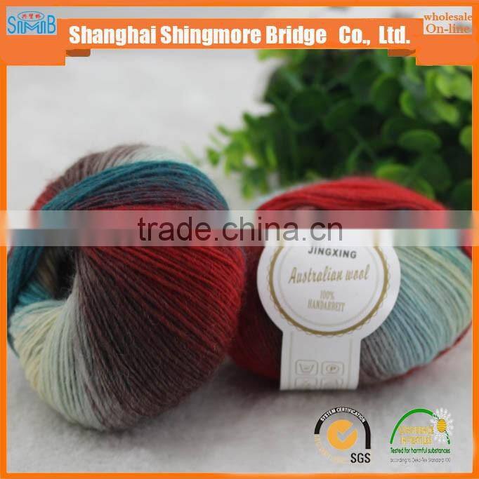 2017 china hot sell hand knitting yarn, cheap wholesale 3.6Nm australian merino wool yarn for knitting sweaters